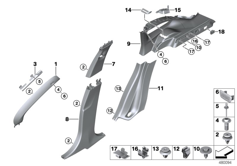 Trim panel A- / B- / C- / D-Column