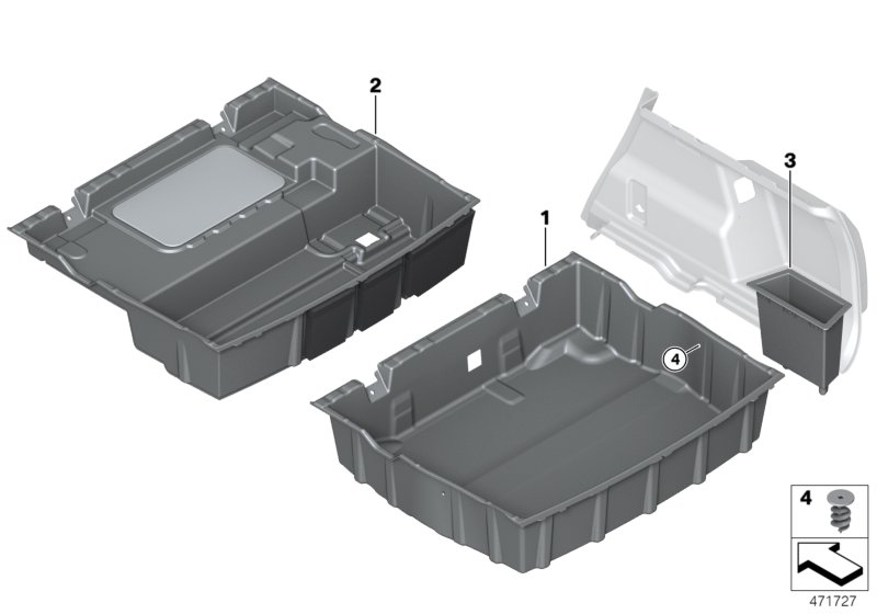 Storage tray, luggage-compartment floor