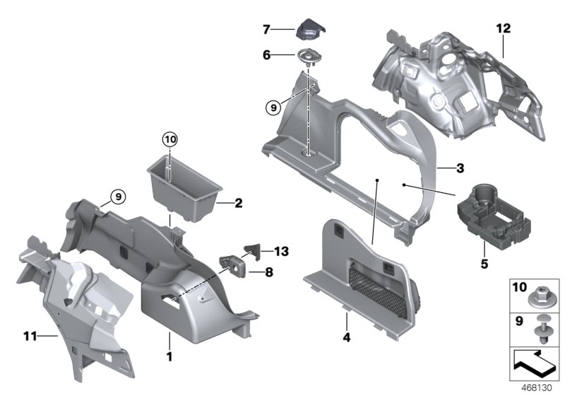 Lateral trunk floor trim panel