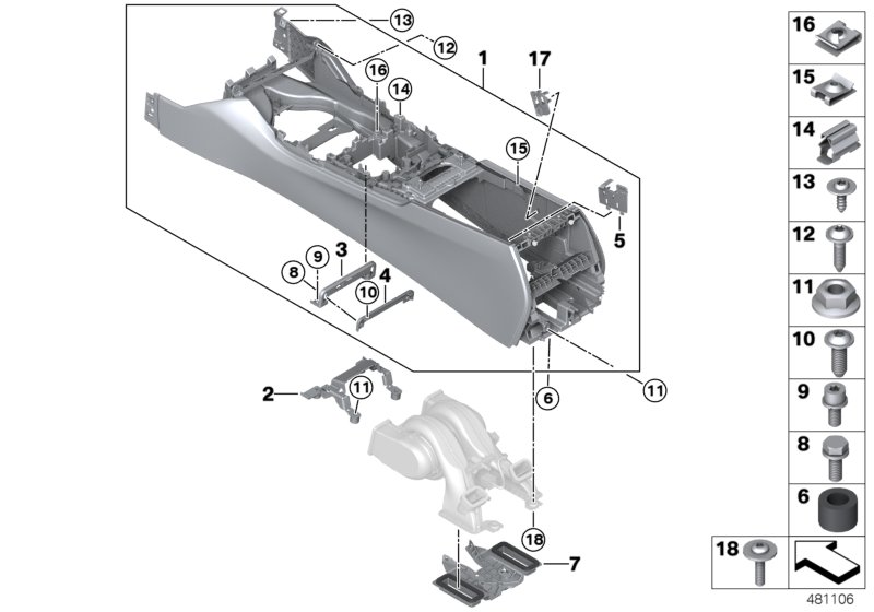 Carrier, centre console