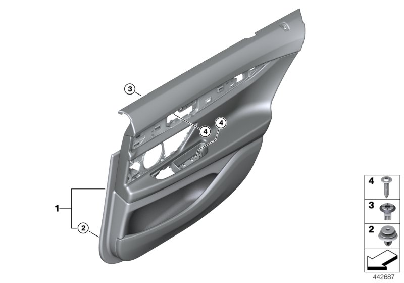 Door trim, rear