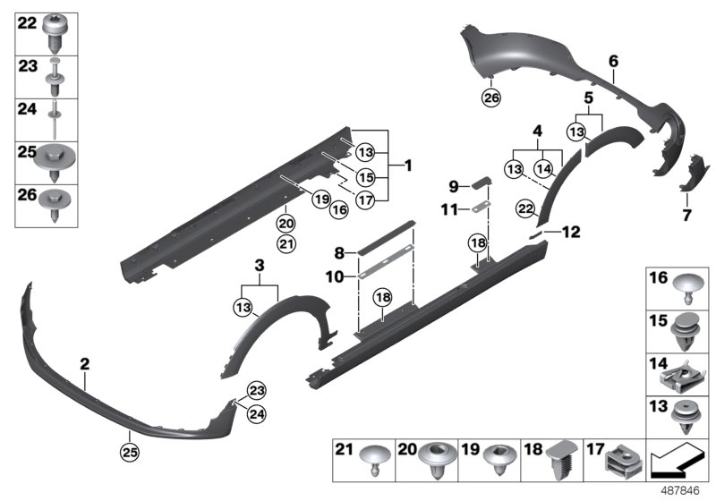 Cover door sill / wheel arch