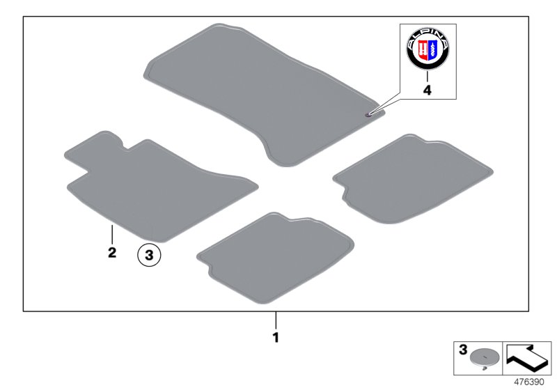 Floor mats velours