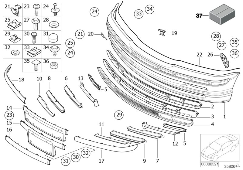Trim panel, front I