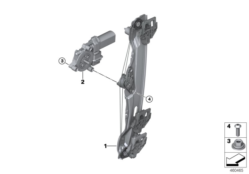 Door window lifting mechanism rear