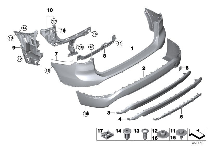 Trim panel, rear