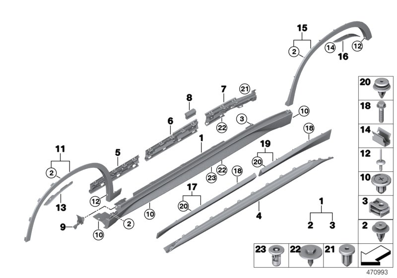 Cover door sill / wheel arch