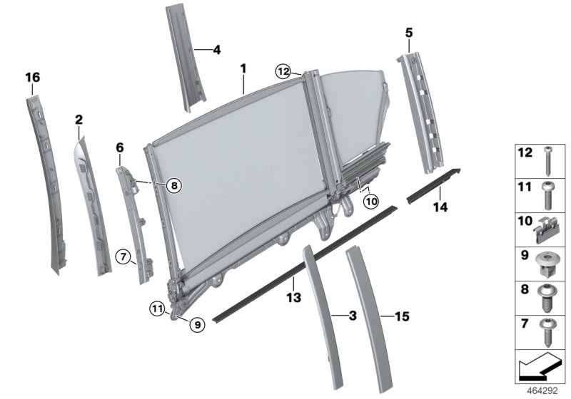 Sun blind, electr., rear door