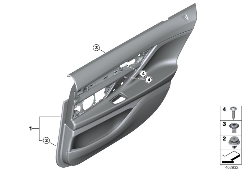 Door trim, rear