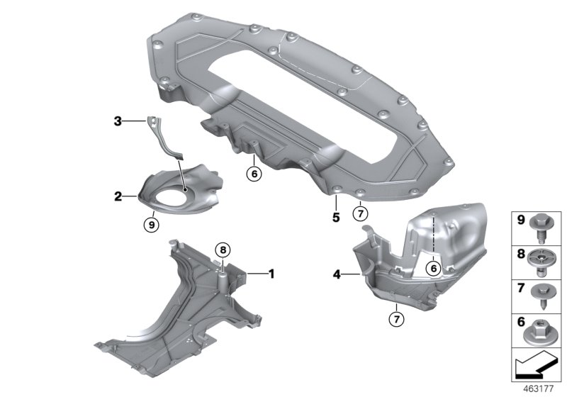 Underbody panelling, rear