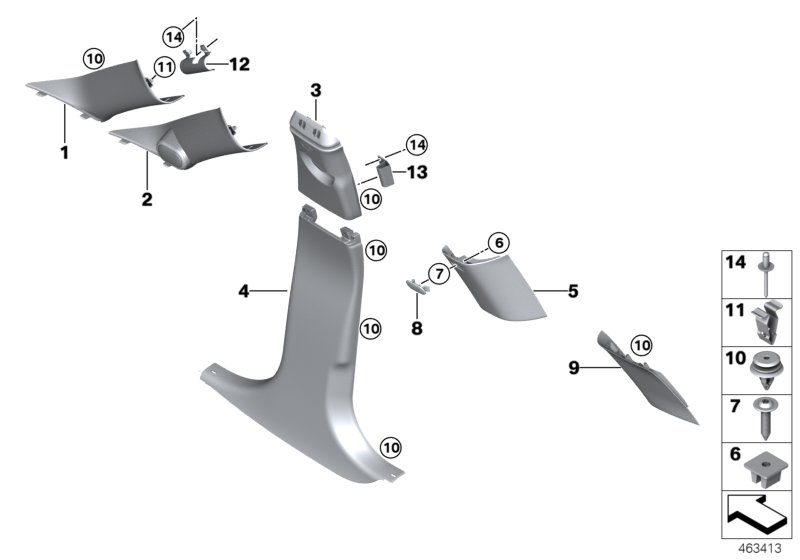 Trim panel A- / B- / C- / D-Column