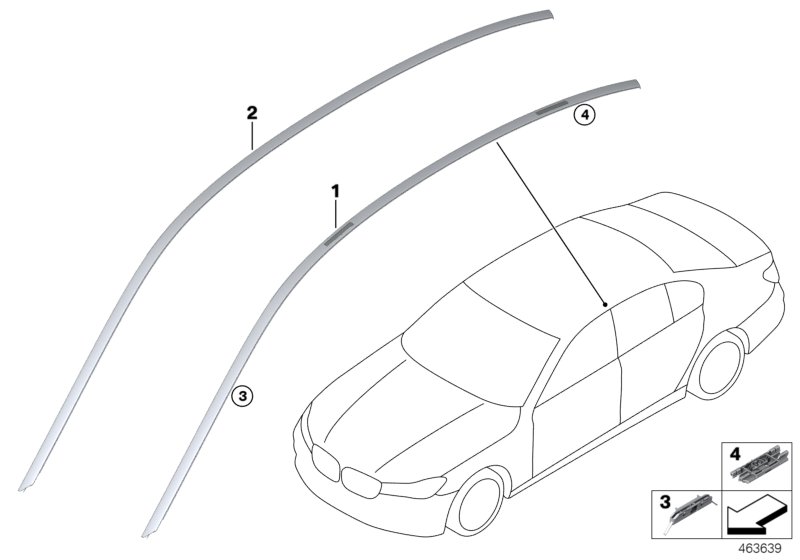 Roof moulding/Roof rail