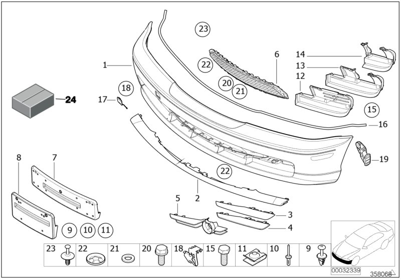 Trim panel, front