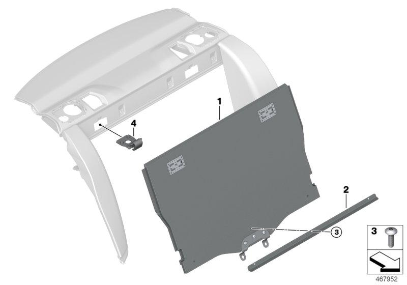 Trim panel, trunk partition