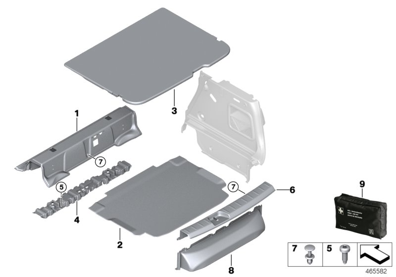 Trim panel, trunk floor