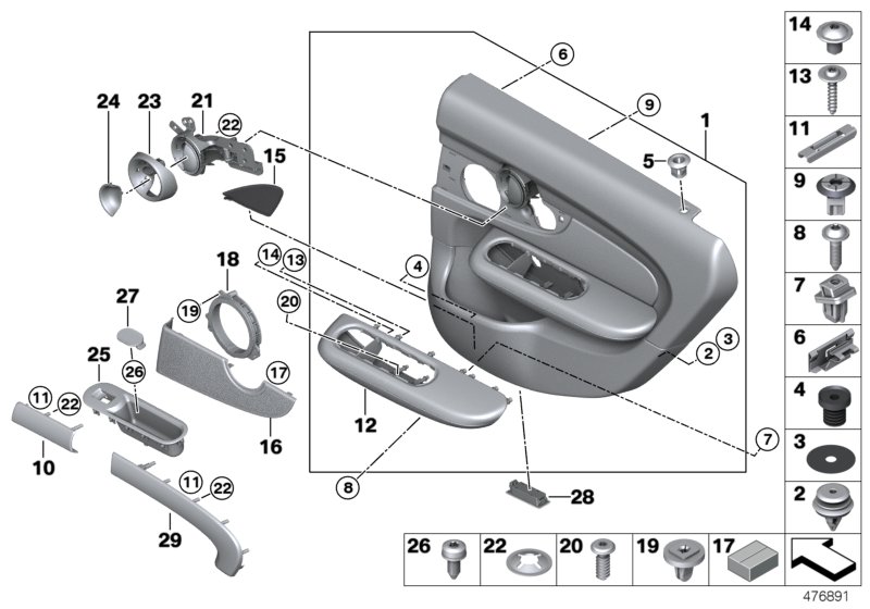 Door trim, rear