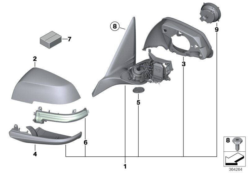 Exterior mirror (S760A)