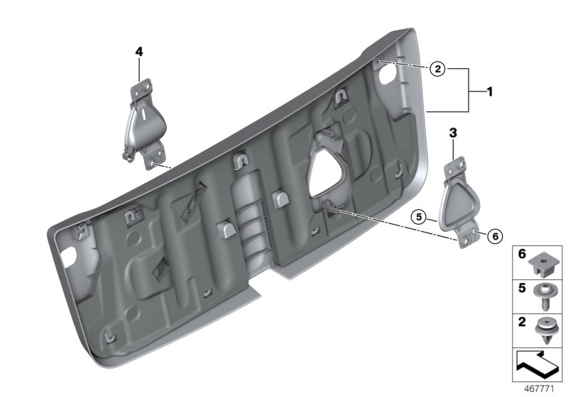 Trim panel, trunk lid