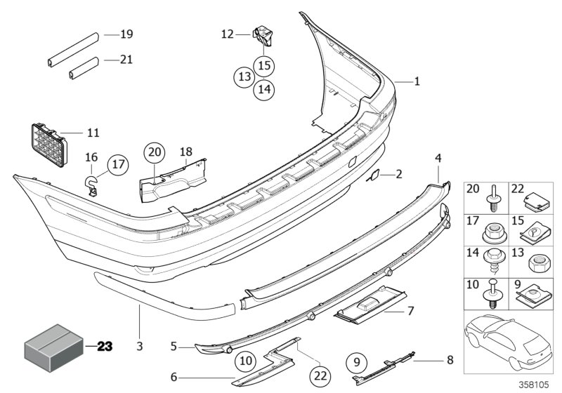 Trim panel, rear