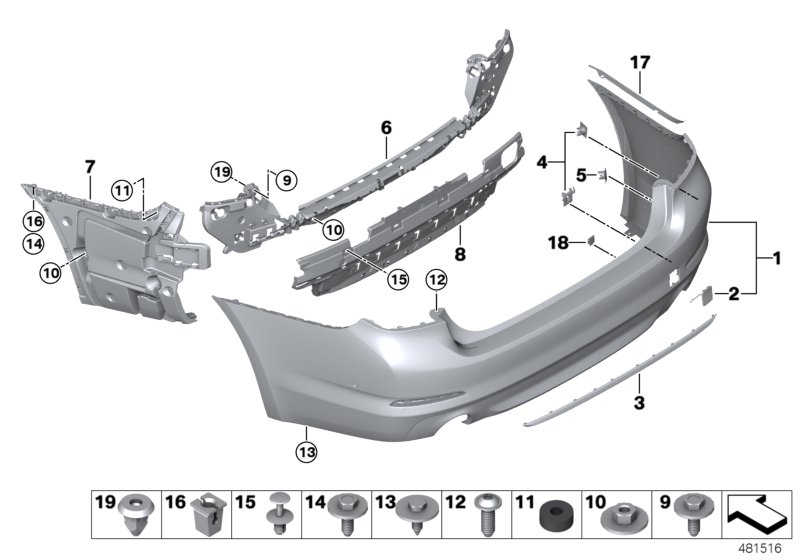 Trim panel, rear