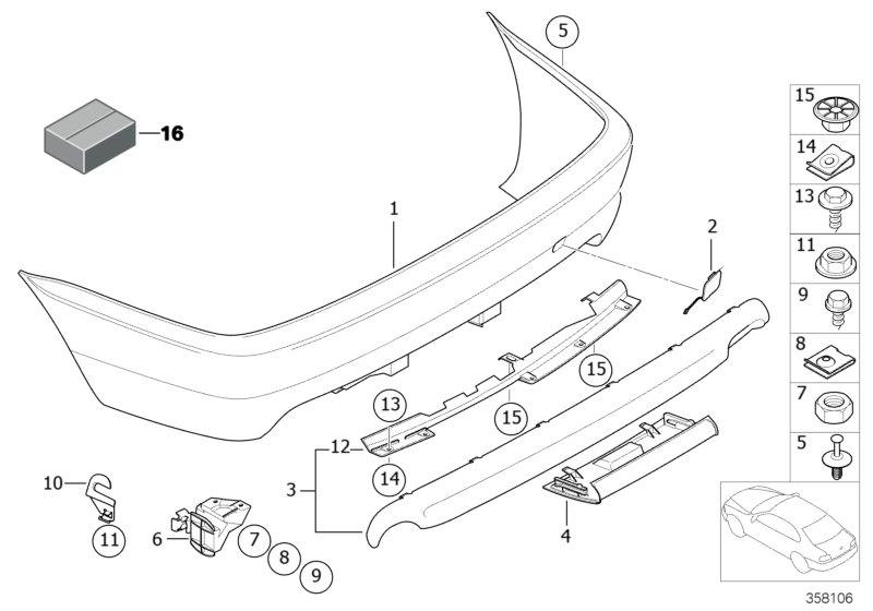 M trim panel, rear