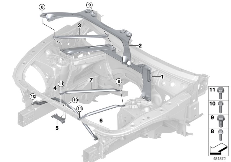Brace for body front end