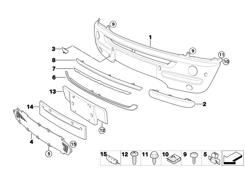 Trim panel, front