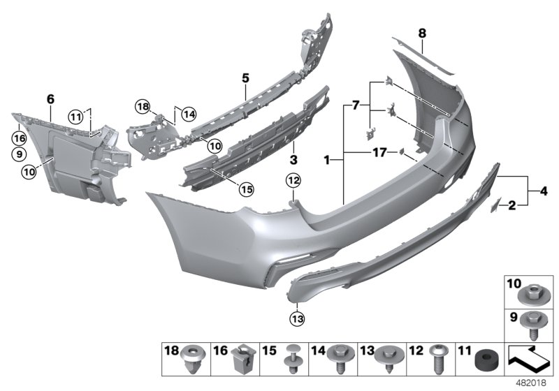 M trim panel, rear