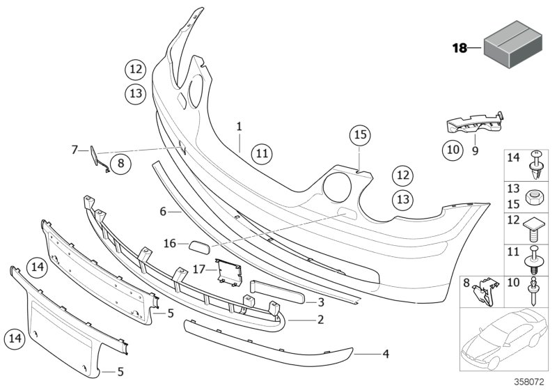 Trim panel, front