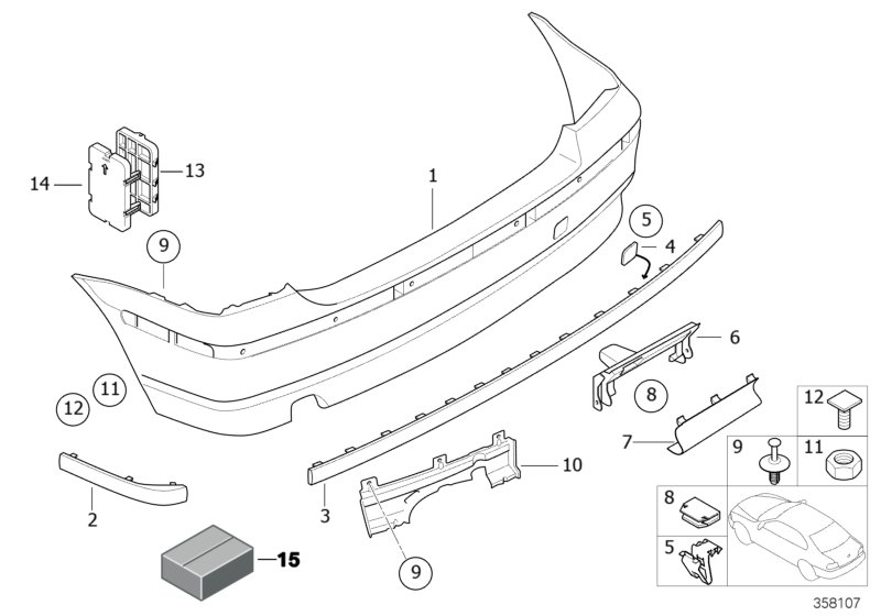 Trim panel, rear