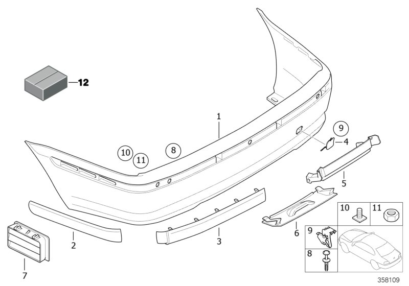 Trim panel, rear II