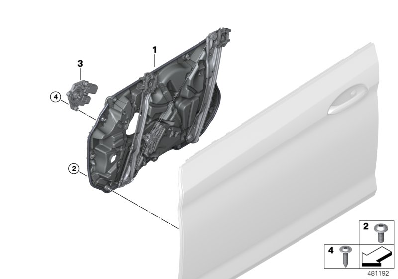 Door window lifting mechanism front
