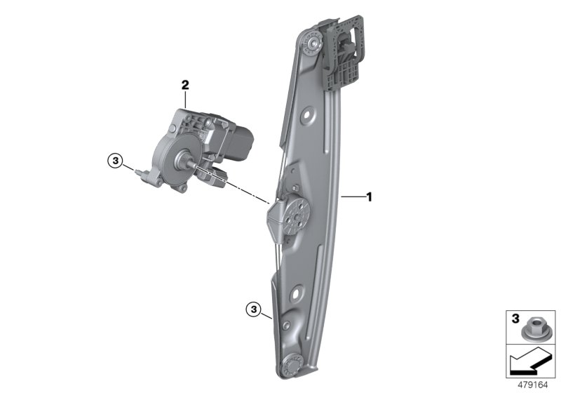 Door window lifting mechanism rear