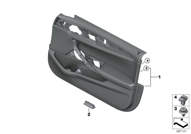 Door trim panel, front