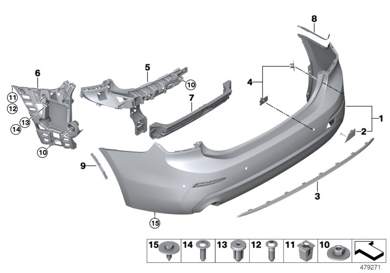 Trim panel, rear