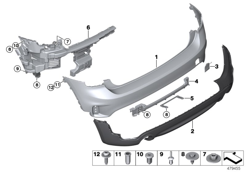 Trim panel, rear