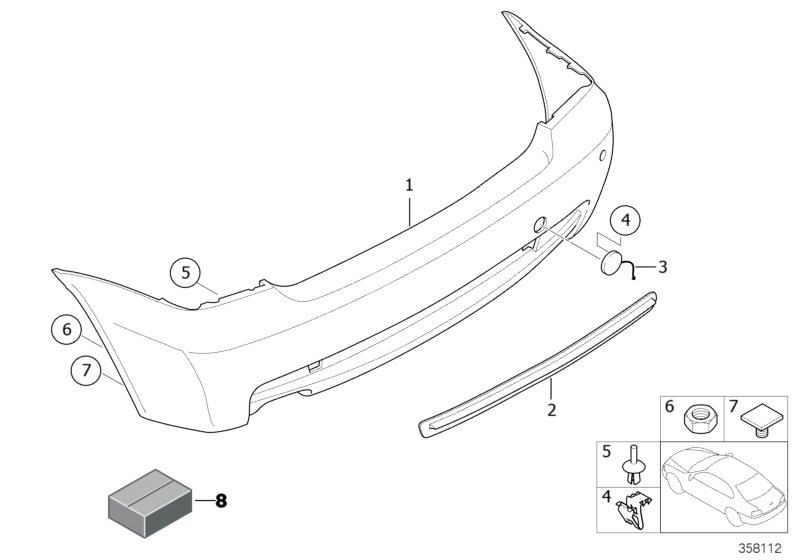 M trim panel, rear