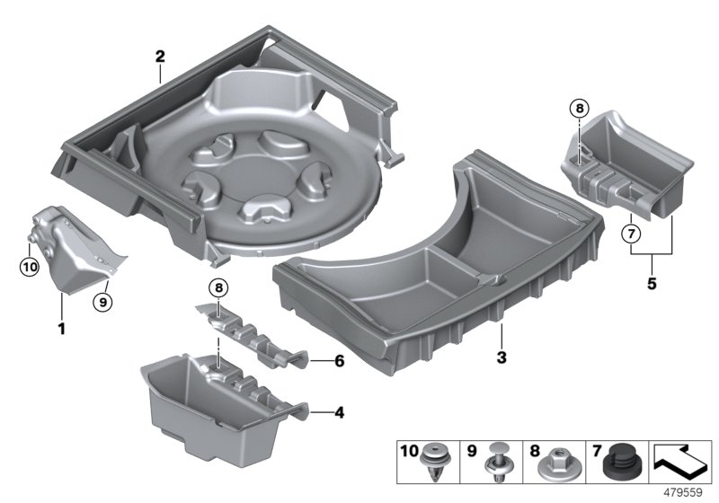 Storage tray, luggage-compartment floor