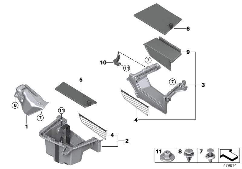 Storage tray, luggage-compartment floor