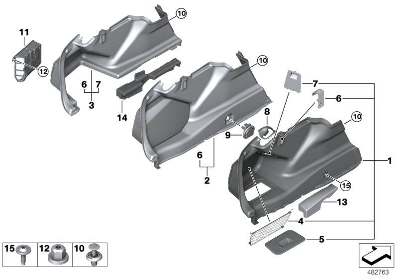 Trunk trim, left