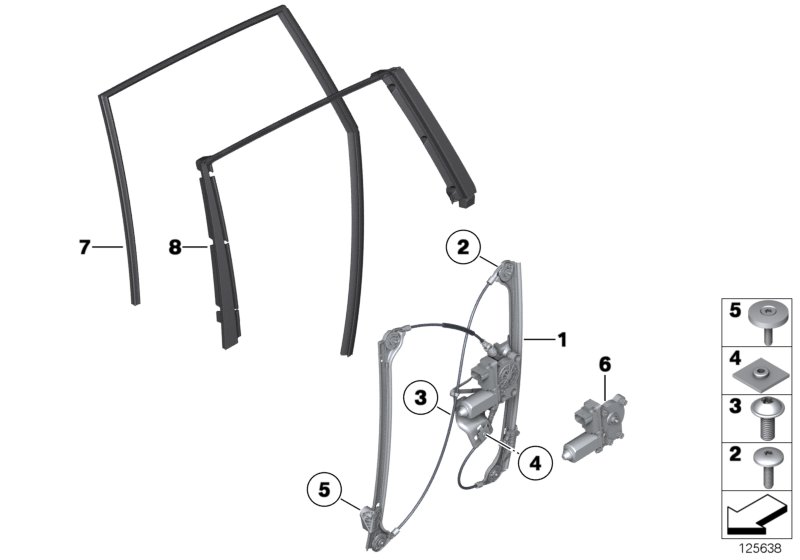 Door window lifting mechanism rear