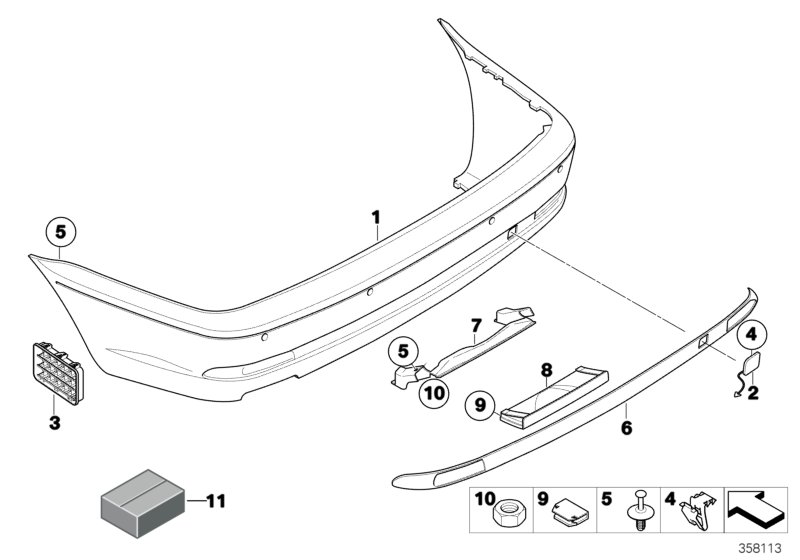 Trim panel, rear