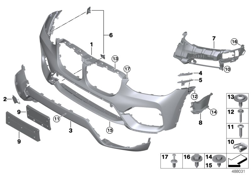 Trim panel, front