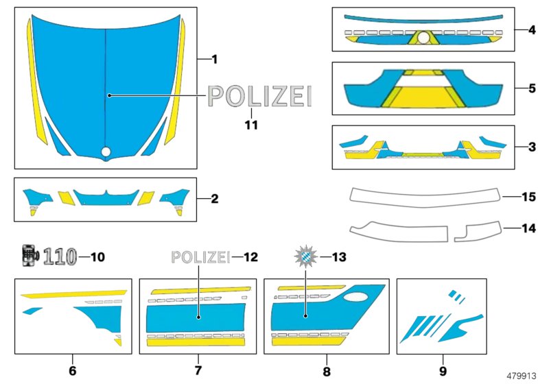 Sticker police Bavaria blue