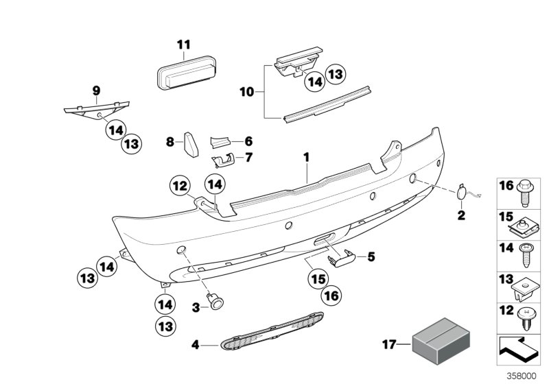 Trim panel, rear