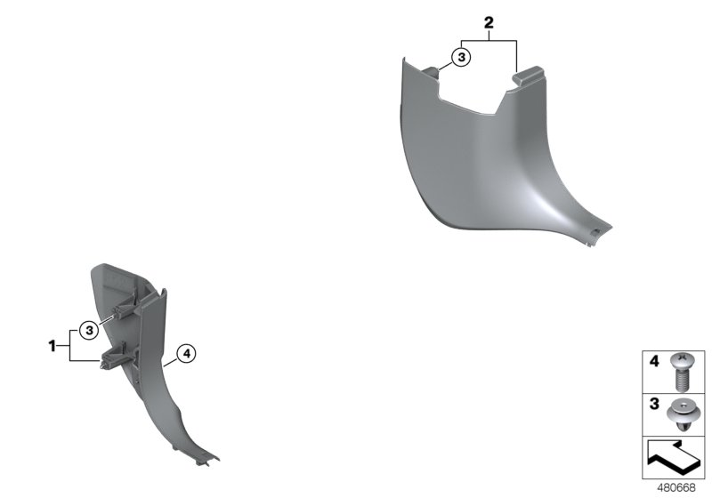 Trim panel leg room