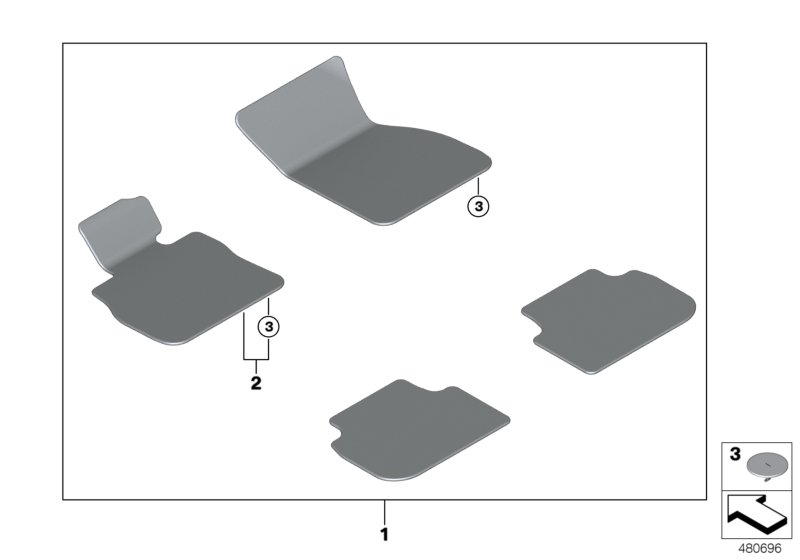 Floor mats velours