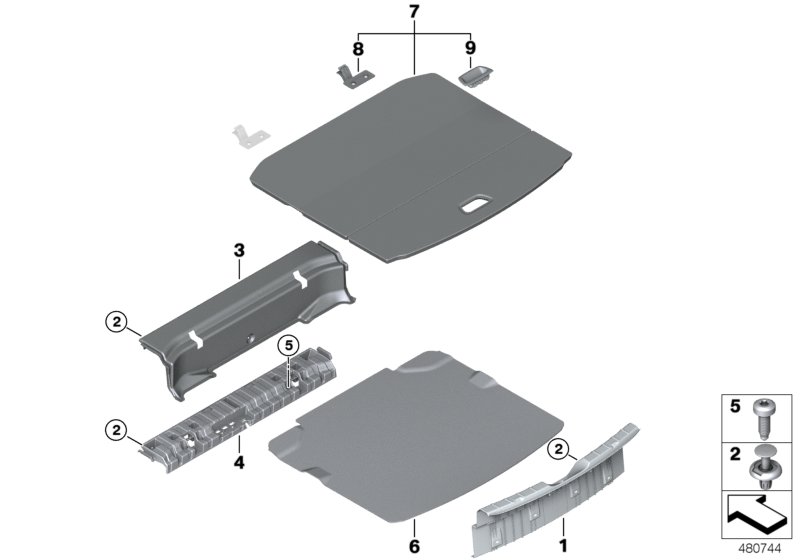Trim panel, trunk floor