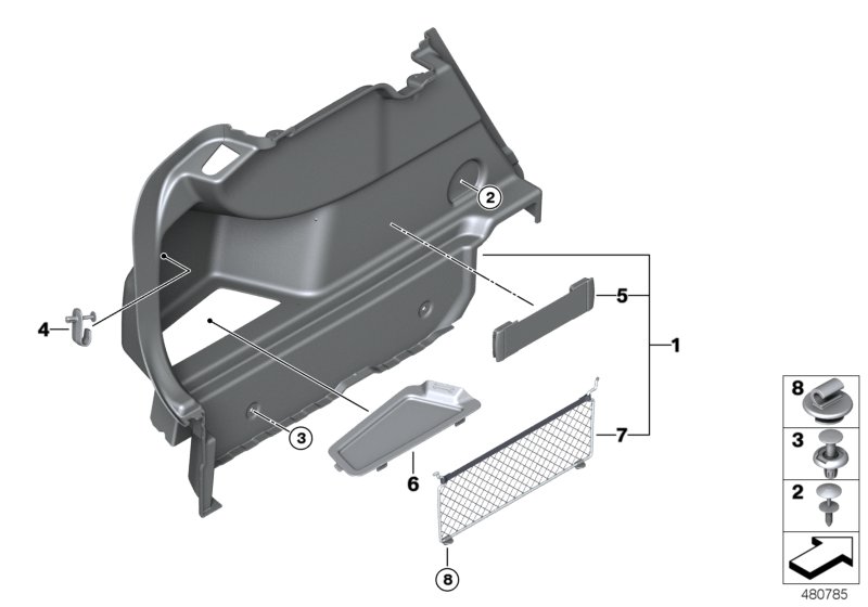 Trunk trim, left
