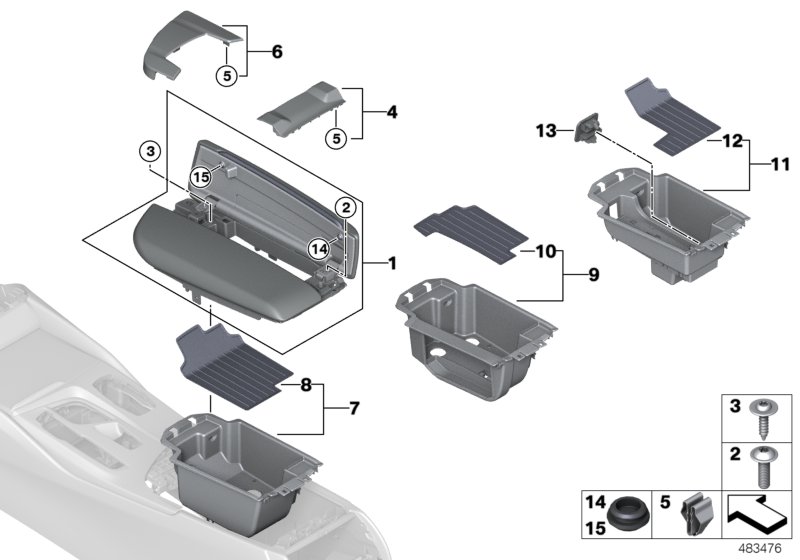 Armrest, centre console